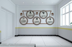 楼梯间 墙面装饰 雕塑 学校