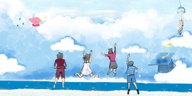 蓝色清新大海学校学习毕业季背景