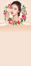 美女花环背景图