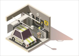 汽车维修店剖面图