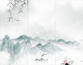 柳叶风景海报橱窗