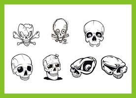 卡通手绘骷髅