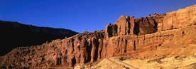 风景 全景图 黄昏 戈壁 黄色