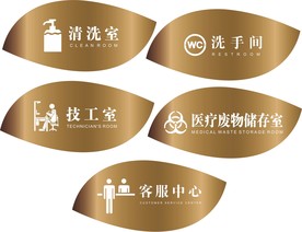 玫瑰金洗手间牌