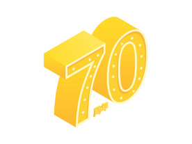 国庆节70周年创意立体艺术字体