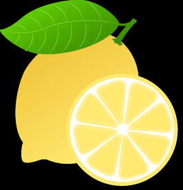 清爽 柠檬 水果 手绘 素材