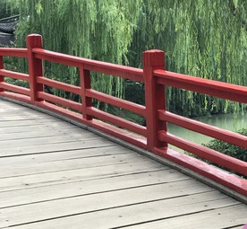 红色栏杆 桥