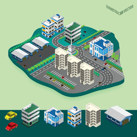 城市建设创意插画