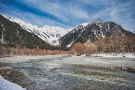 积雪 雪峰 融化 山 溪流
