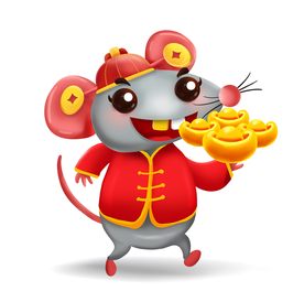 鼠年吉祥 卡通鼠 鼠 金鼠 春