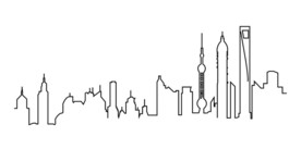 上海不夜城线条图