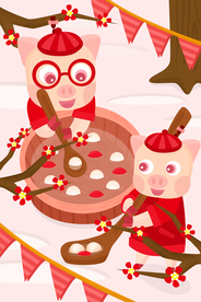 元宵节创意插画