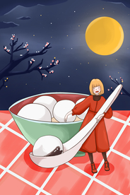 元宵节创意插画