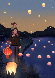 元宵节创意插画
