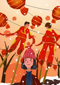 元宵节创意插画