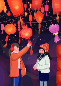 元宵节创意插画