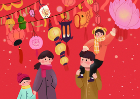 元宵节创意插画