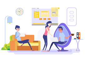 金融理财智能科技矢量插画