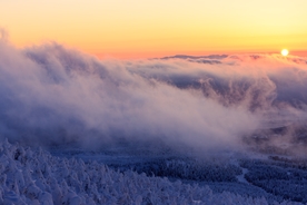 冰峰 流云 冰天雪地 日落