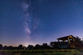 星空 银河 看台 夜空 山坡