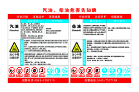 汽油柴油危险告知牌