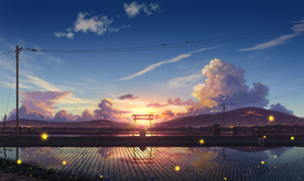 河边风景太空云彩
