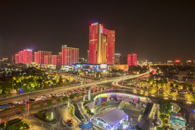 东莞商业圈 地标 国贸 夜影