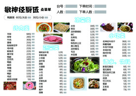 烧烤店菜单