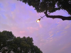 傍晚路灯