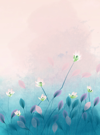 水粉花朵