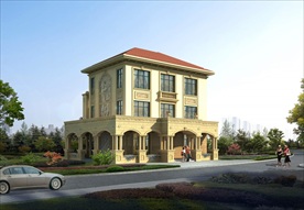 地产独栋别墅小区外观效果图