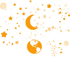 月亮星星矢量图