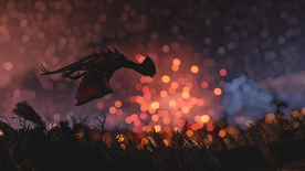 飞龙草地炫光火花背景