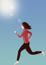 晨跑女孩卡通人物