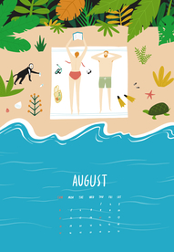 季节特色日历插画海报