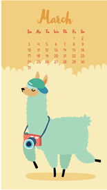 卡通图案日历模板