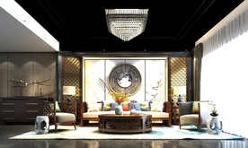 高端中式客厅3d模型