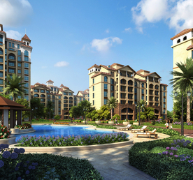 地产高档小区3D效果图高清图片