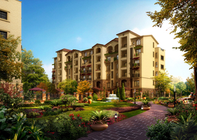 地产高档小区3D效果图高清图片