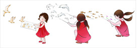 卡通折纸女孩