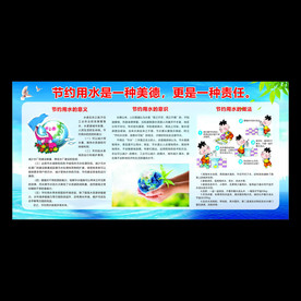 文明校园节约用水宣传栏海报