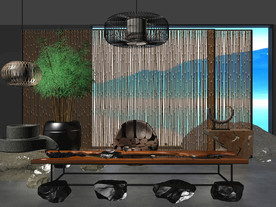 禅意茶台3d模型