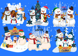 圣诞雪人矢量素材