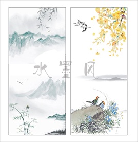 水墨挂画背景