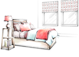 手绘房间 卡通房间 矢量房间