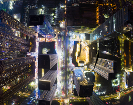 航拍大楼夜景