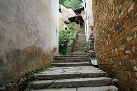 婺源篁岭的老建筑和石阶