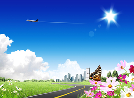 蓝天草地背景