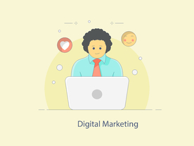 创意商务科技人物矢量释义元素