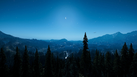 群山森林夜景星光背景